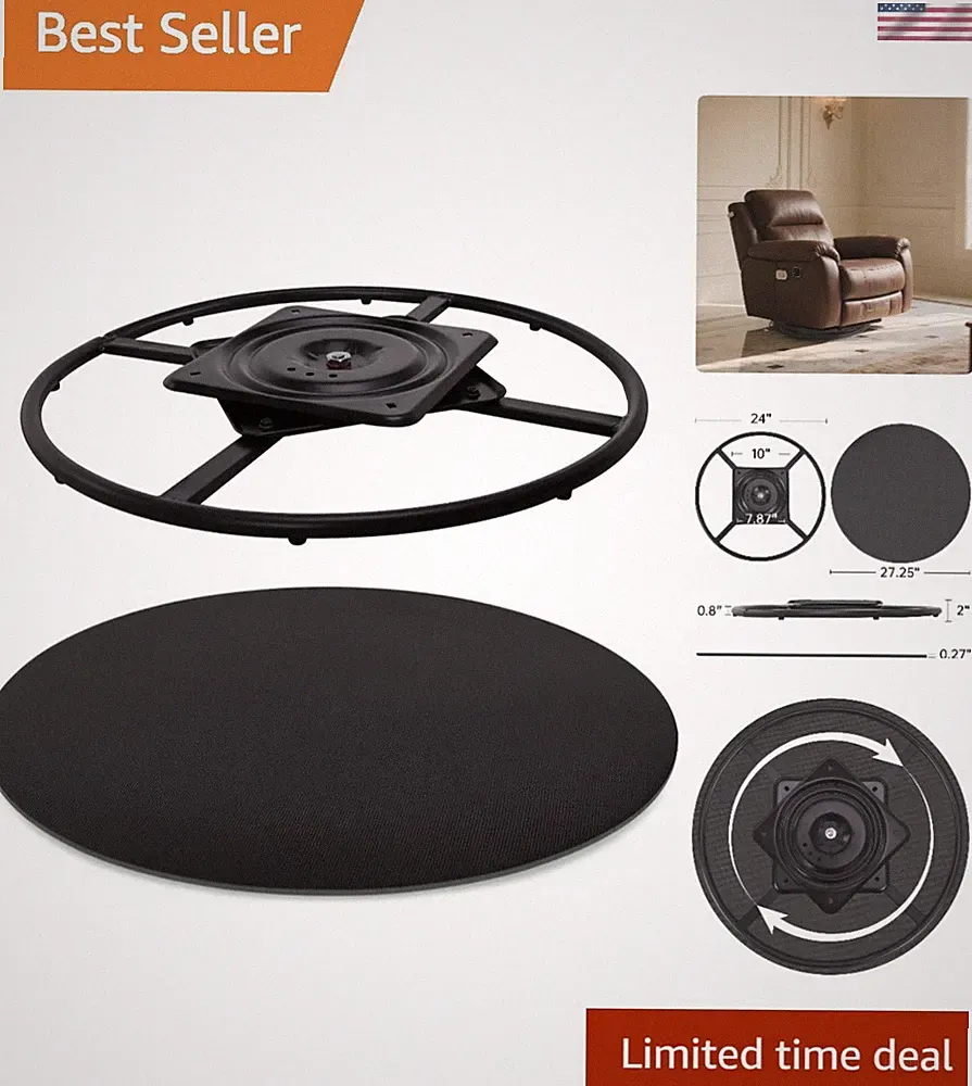 24 Inch Heavy-Duty Recliner Swivel Base with EVA Pad for Smooth Rotation