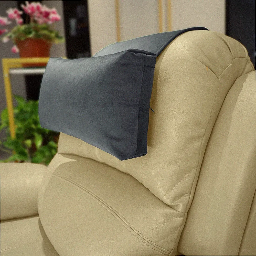 Adjustable Headrest Pillow for Recliners and Armchairs - Non-Slip Velvet Cush...