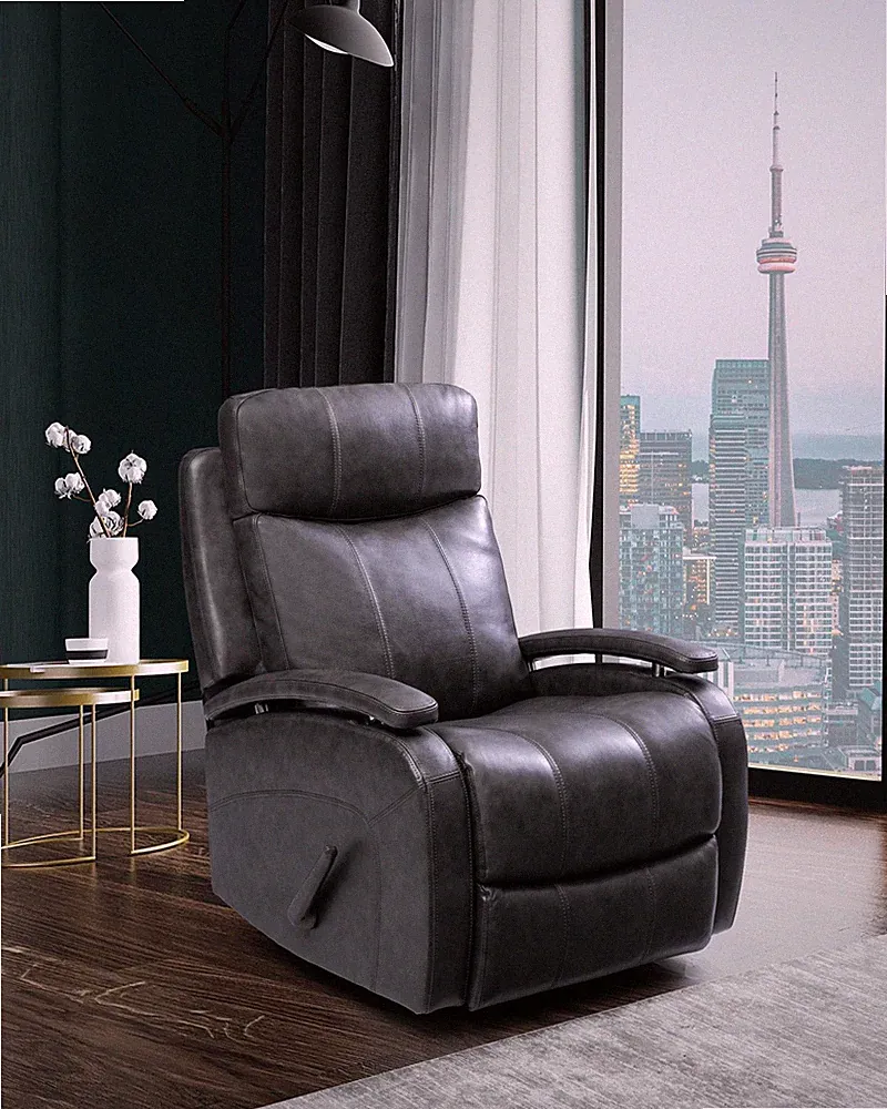 Barcalounger Duffy Swivel Glider Recliner in Ryegate Gray