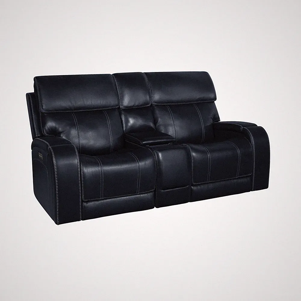 Glenwood Loveseat Console w/Power Recline, Power Head Rests & Power Lumbar