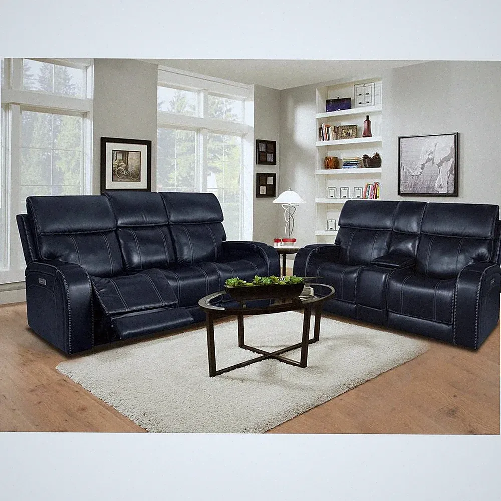 Glenwood Sofa w/Power Recline, Power Head Rests & Power Lumbar (Lay Flat)