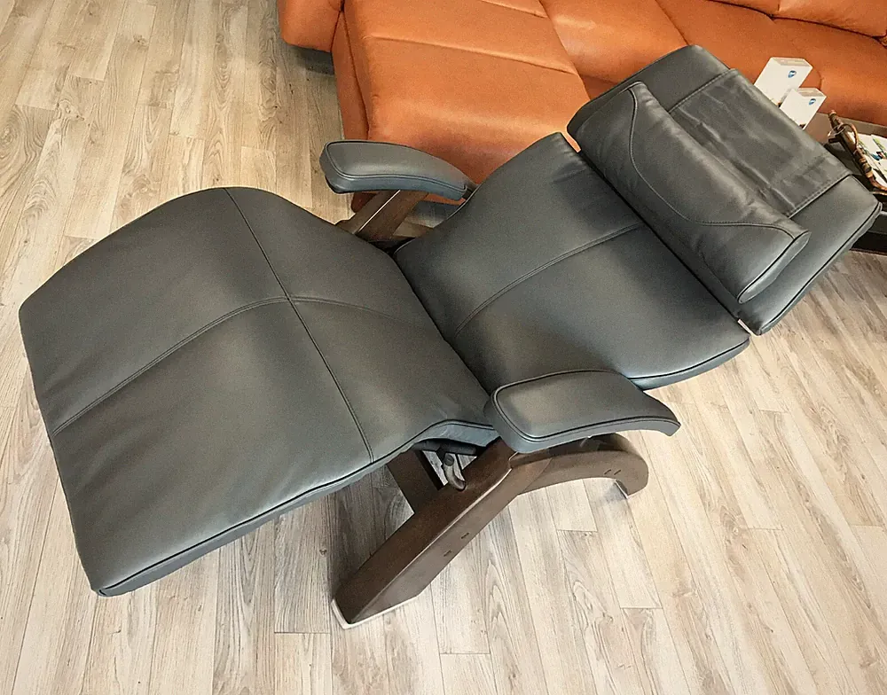 Human Touch PC-600 Gray Supreme Premium Leather Perfect Chair Recliner