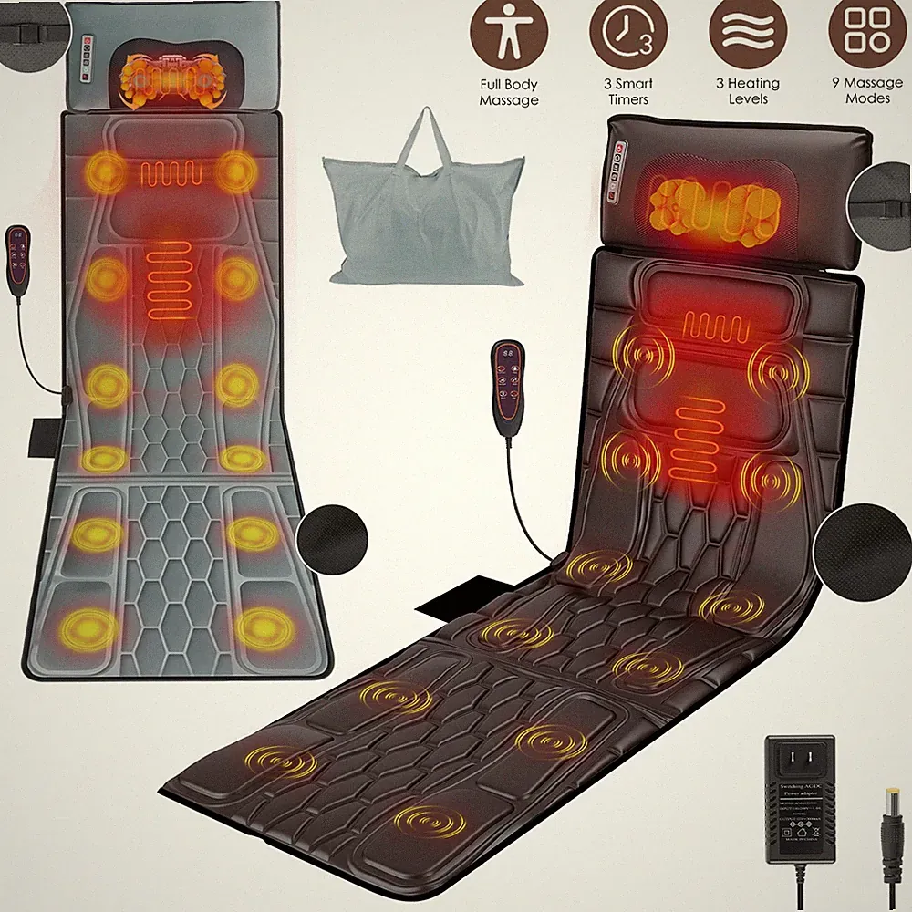 Multifunctional Full Body Massage with Heat Back Massage Mat & Total 20 Nodes
