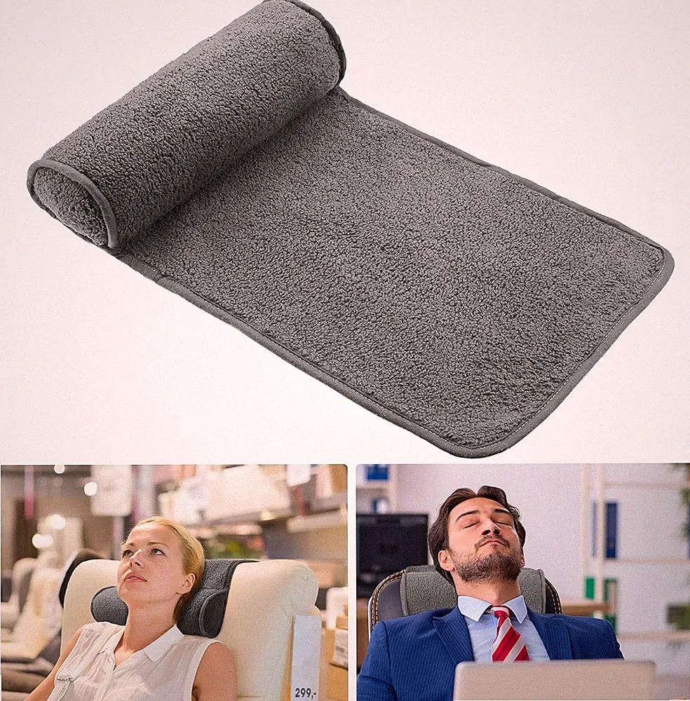Neck Head Pillow for Recliner Chair Non Slip Fleece Adjustable Neck Roll Support