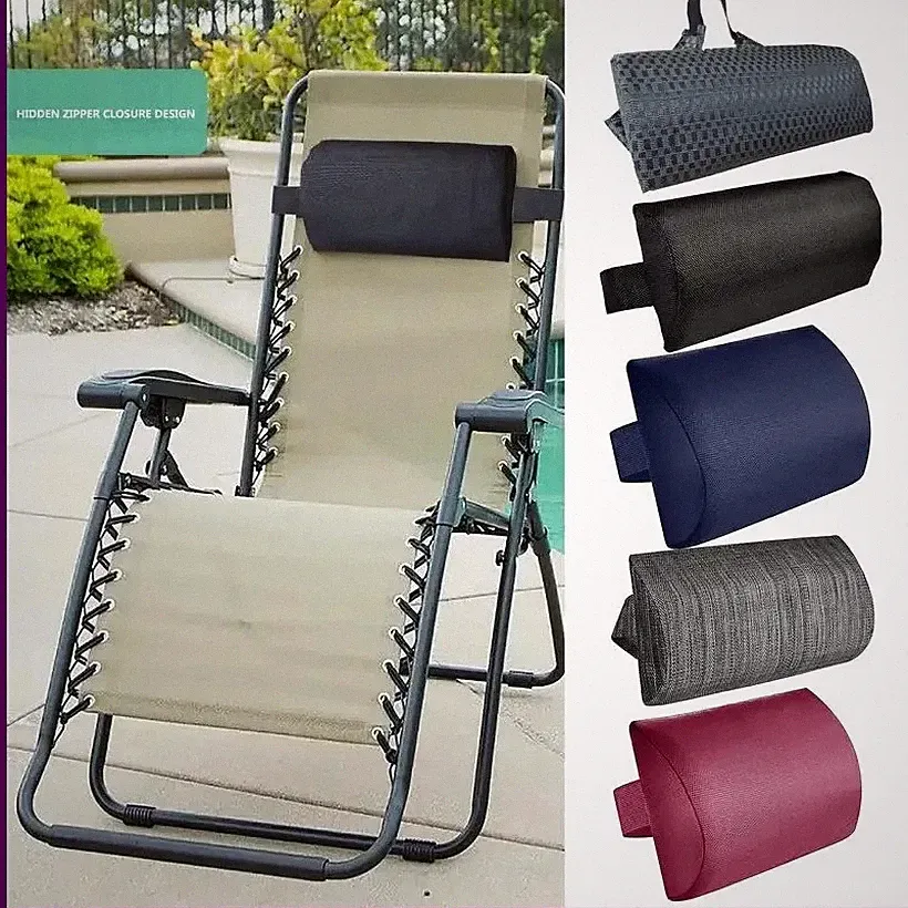 New Neck Brace Pillow Head Support Protector Recliner Headrest Beach Folding.