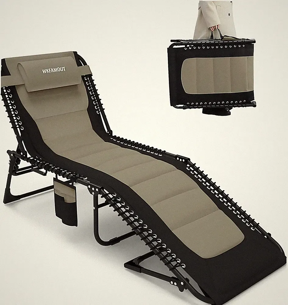 Oversized Padded Folding Lounge Chair - 5-Position Recline, 330lbs Capacity