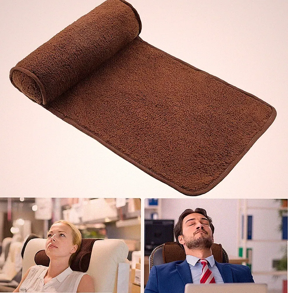 Weysat Neck Pillow for Recliner Head Adjustable Plush Brown